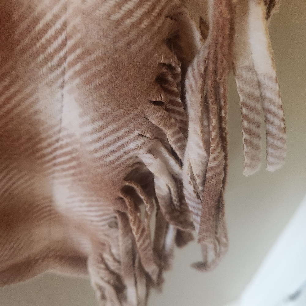 Time and Tru tan and white plaid fringed skirt. - Picture 4 of 9